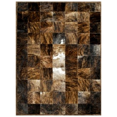 Brown and Black Versatile Desnudo Cowhide Area Floor Rug XX-Large