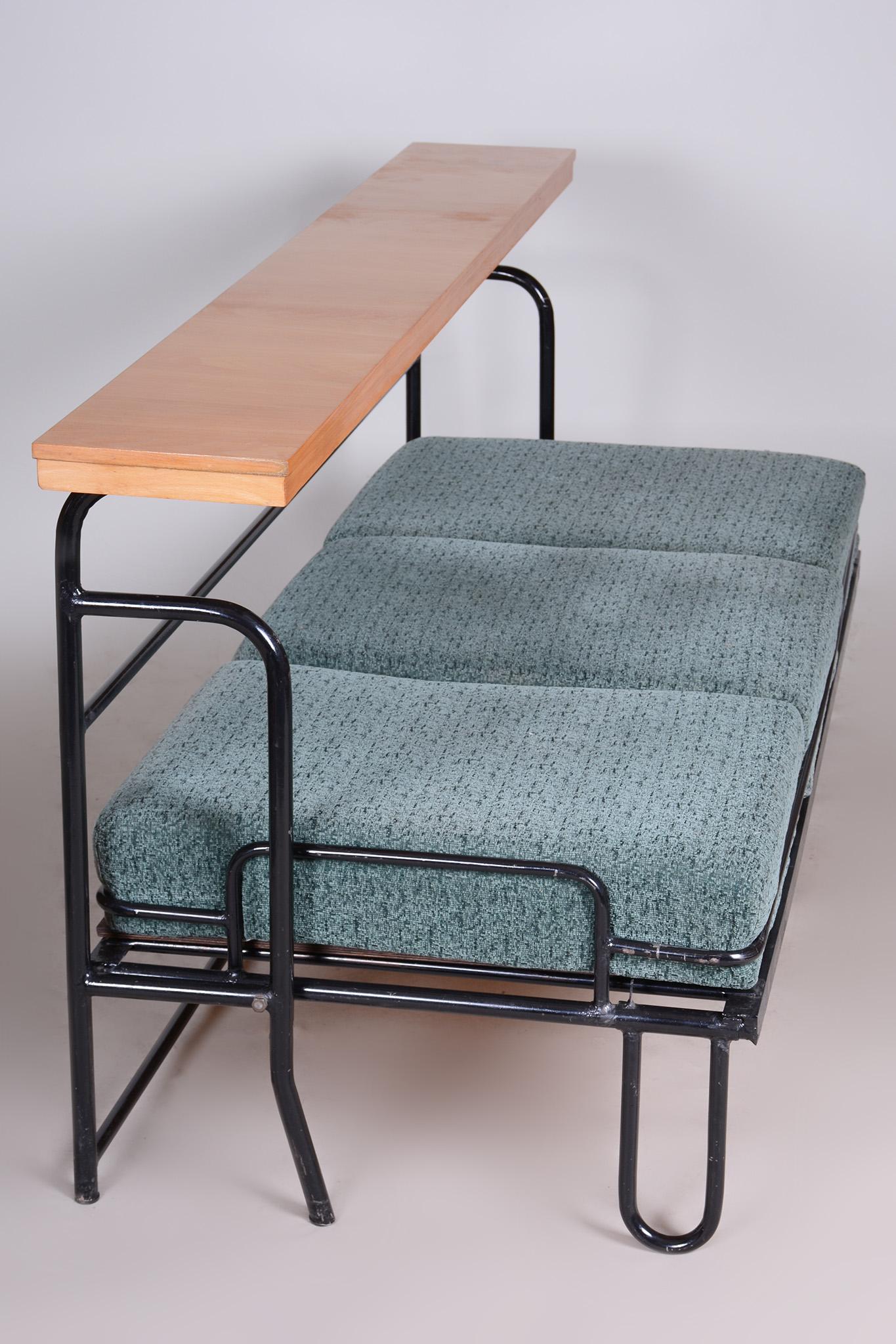 Sofá Bauhaus marrón y azul fabricado en Chequia en los años 30 en venta 9