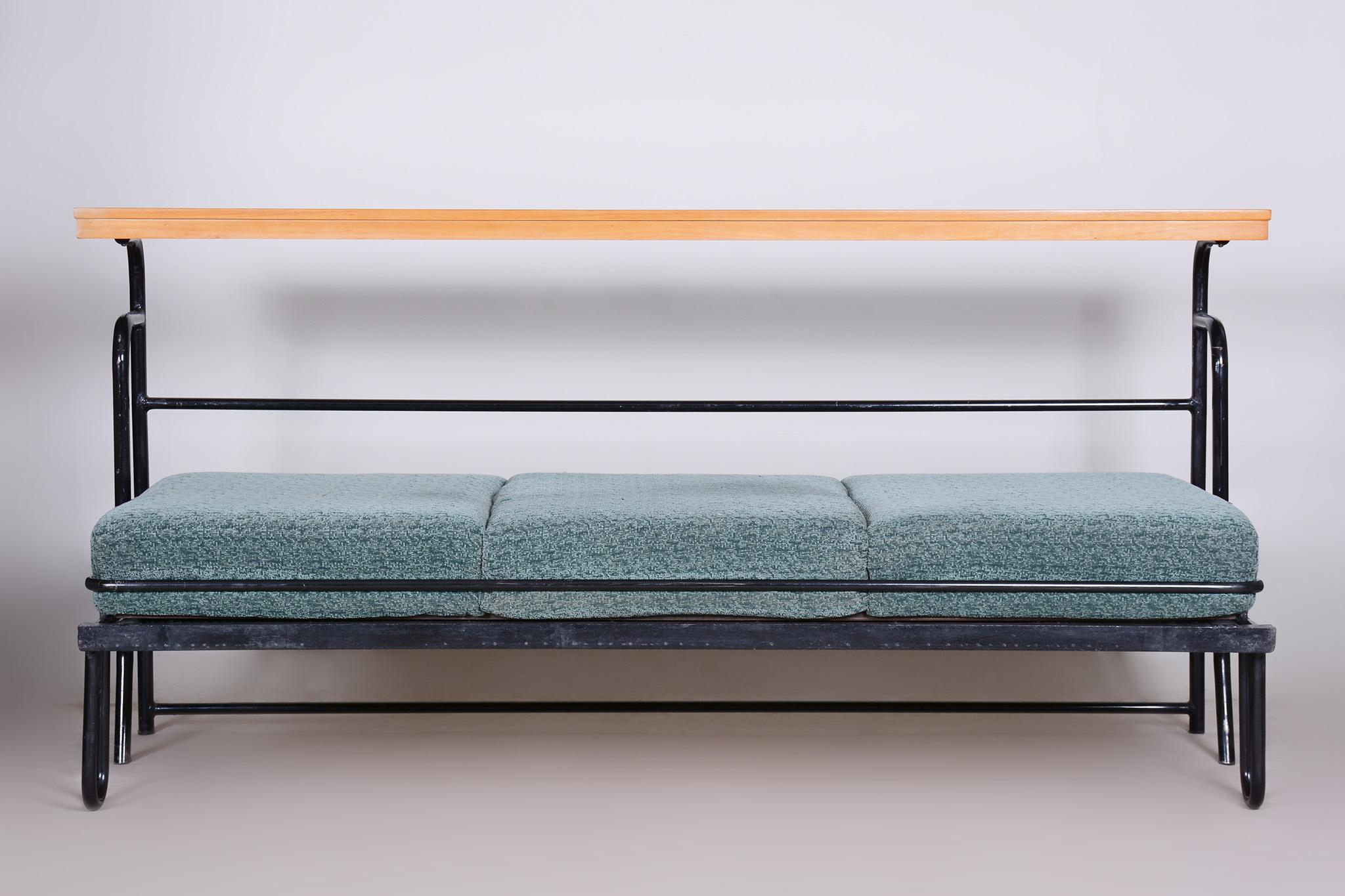 Sofá Bauhaus marrón y azul fabricado en Chequia en los años 30 Checo en venta
