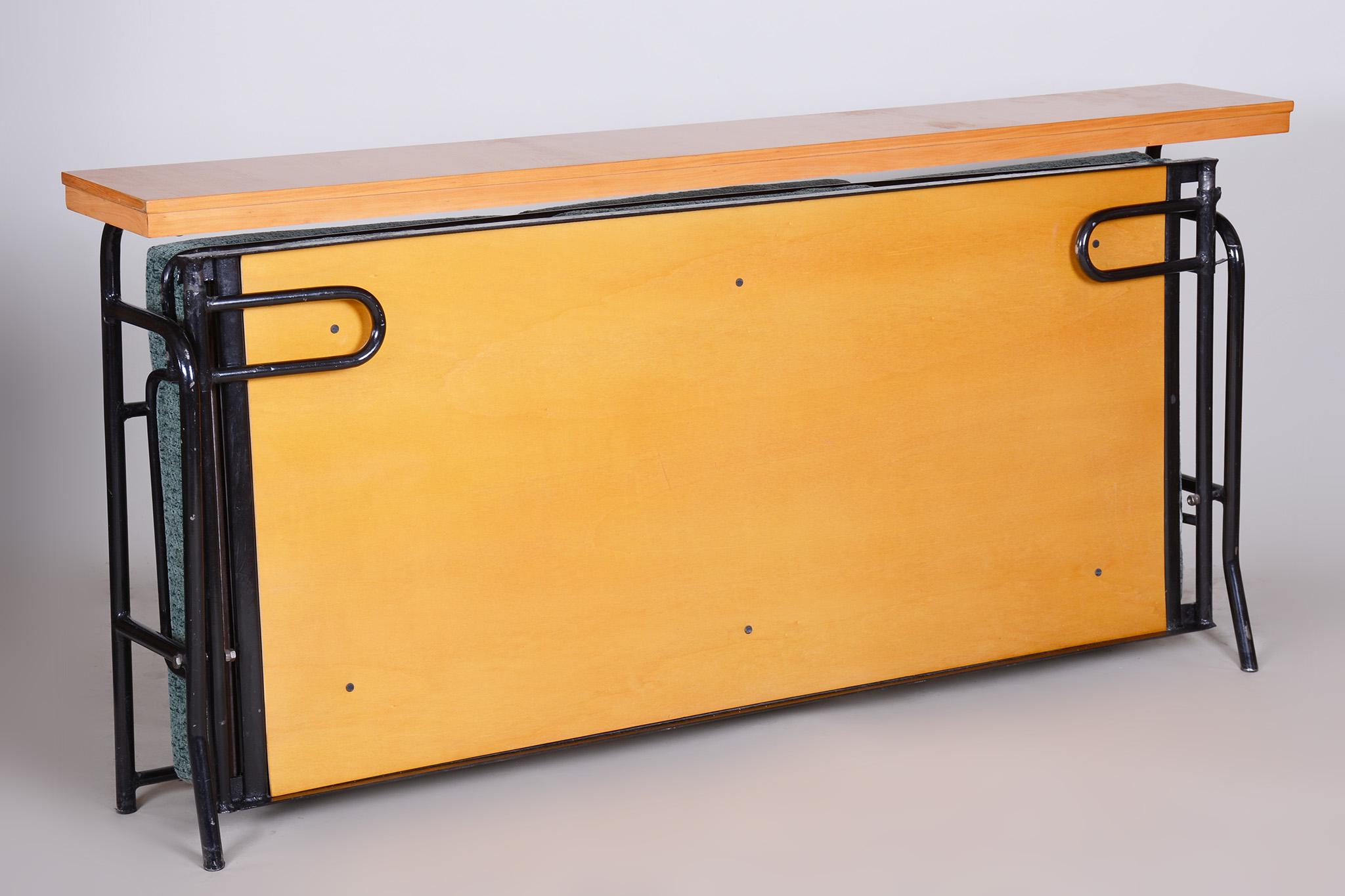 Sofá Bauhaus marrón y azul fabricado en Chequia en los años 30 mediados del siglo XX en venta