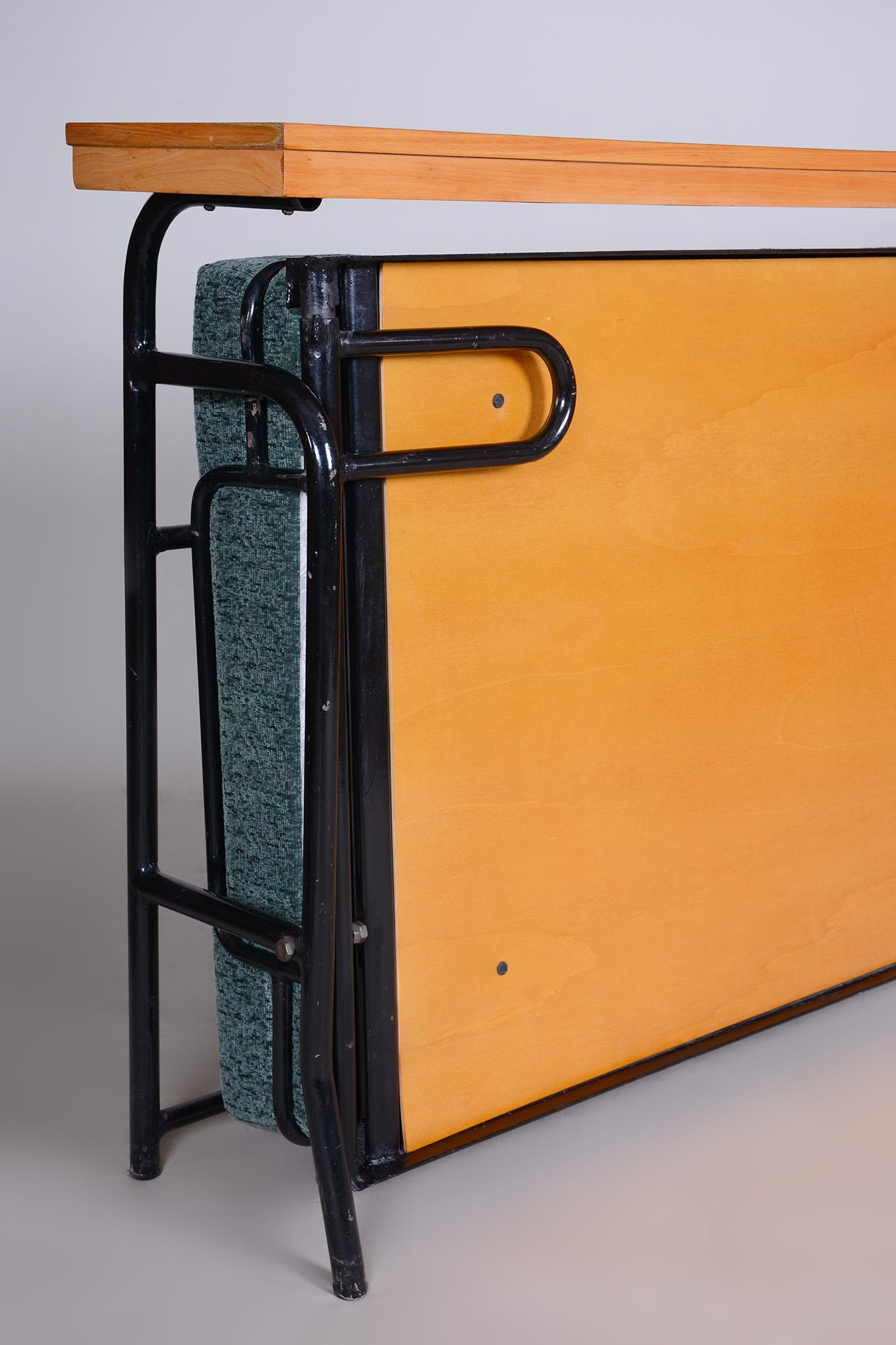 Sofá Bauhaus marrón y azul fabricado en Chequia en los años 30 en venta 2