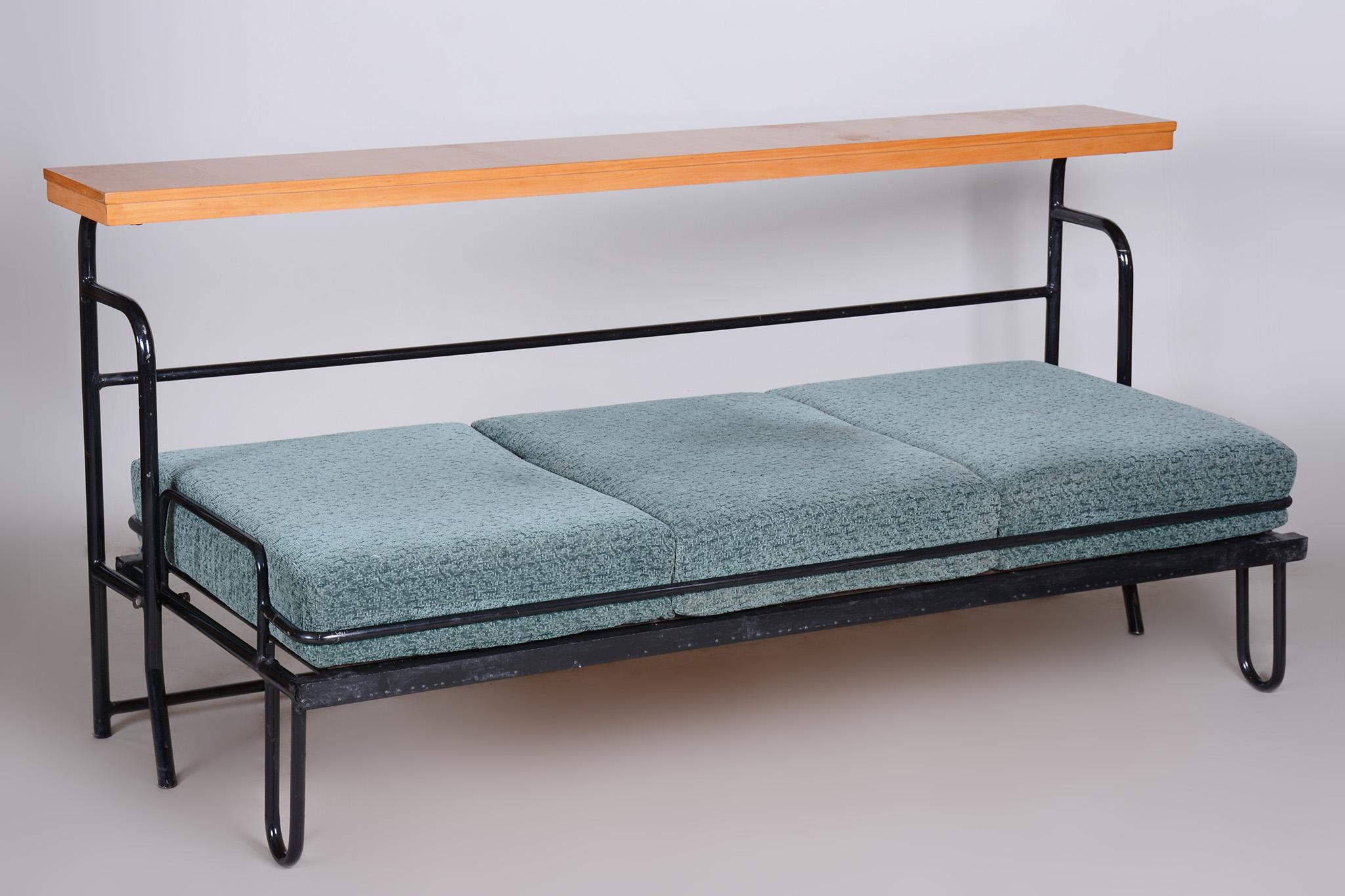 Brown and Blue Bauhaus Sofa Made in 1930s Czechia For Sale 4