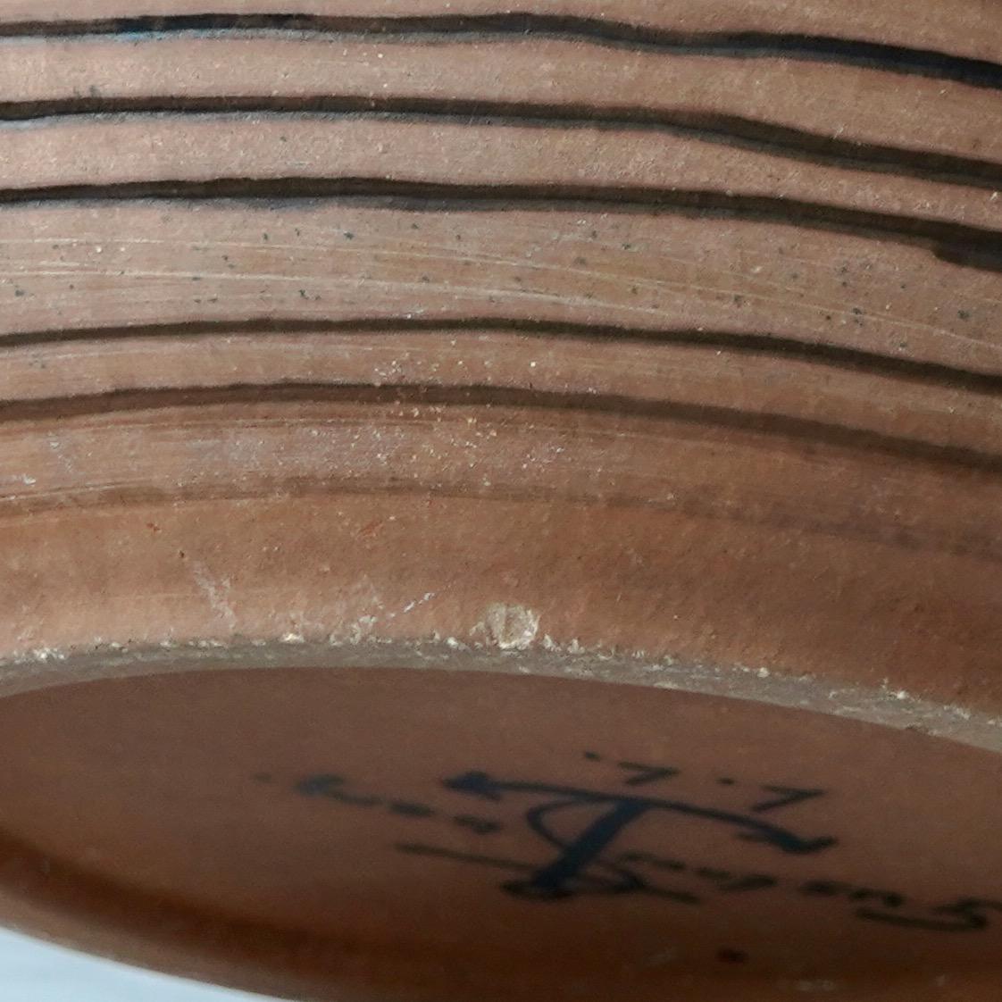Vaso da terra marrone e blu di Lisa Larson per Gustavsberg, Svezia, anni '60 in vendita 3