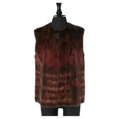 Gilet in visone marrone e bordeaux CHRISTIAN DIOR