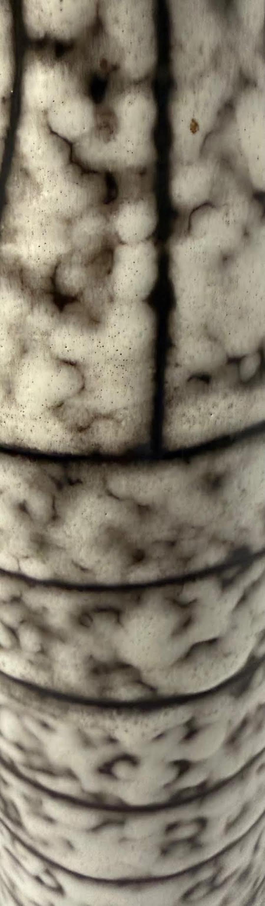 Brown and Cream Brutalist Thin Shaped Vase, Hungary, 1940s In Good Condition For Sale In New York, NY