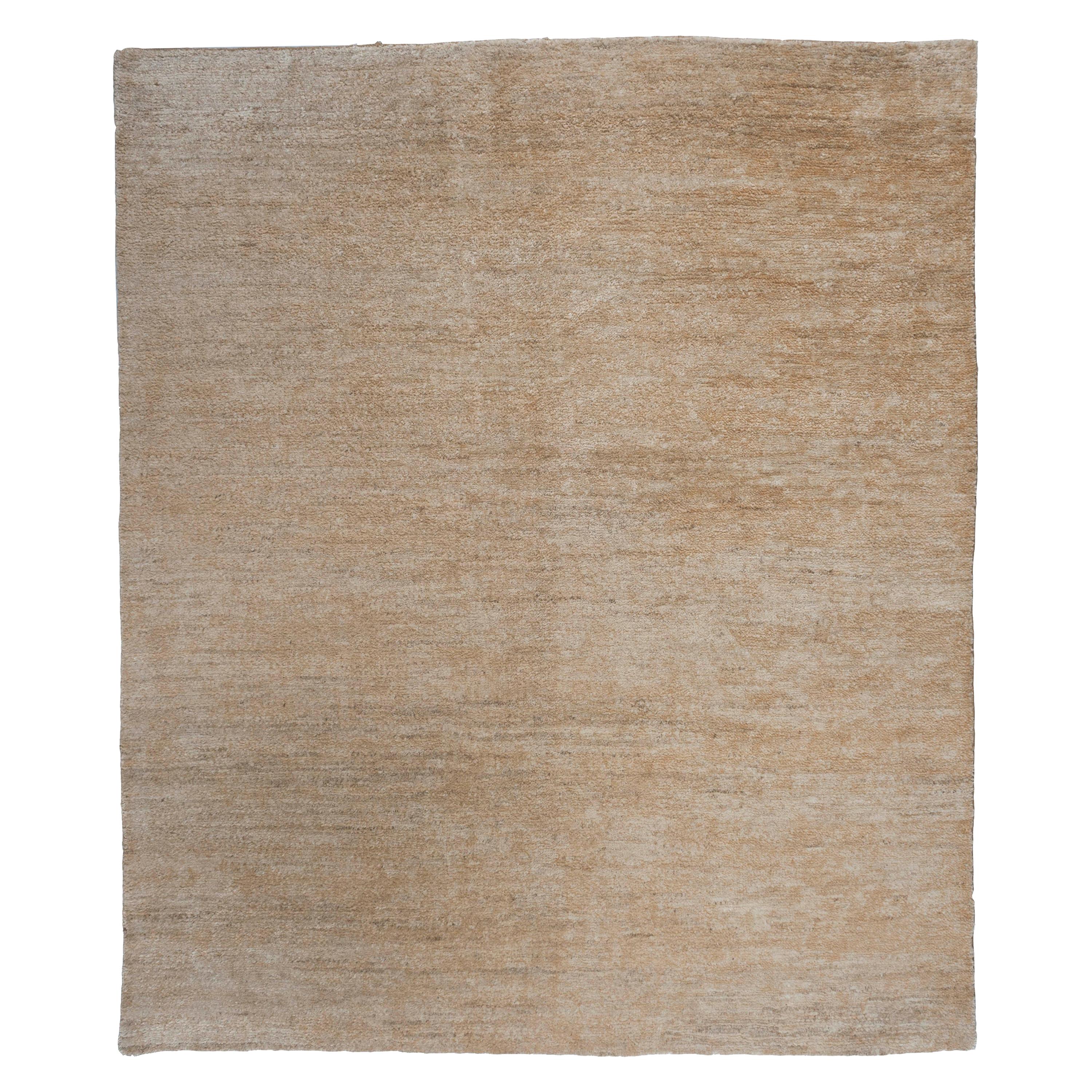 Brown and Cream Hemp Area Rug For Sale
