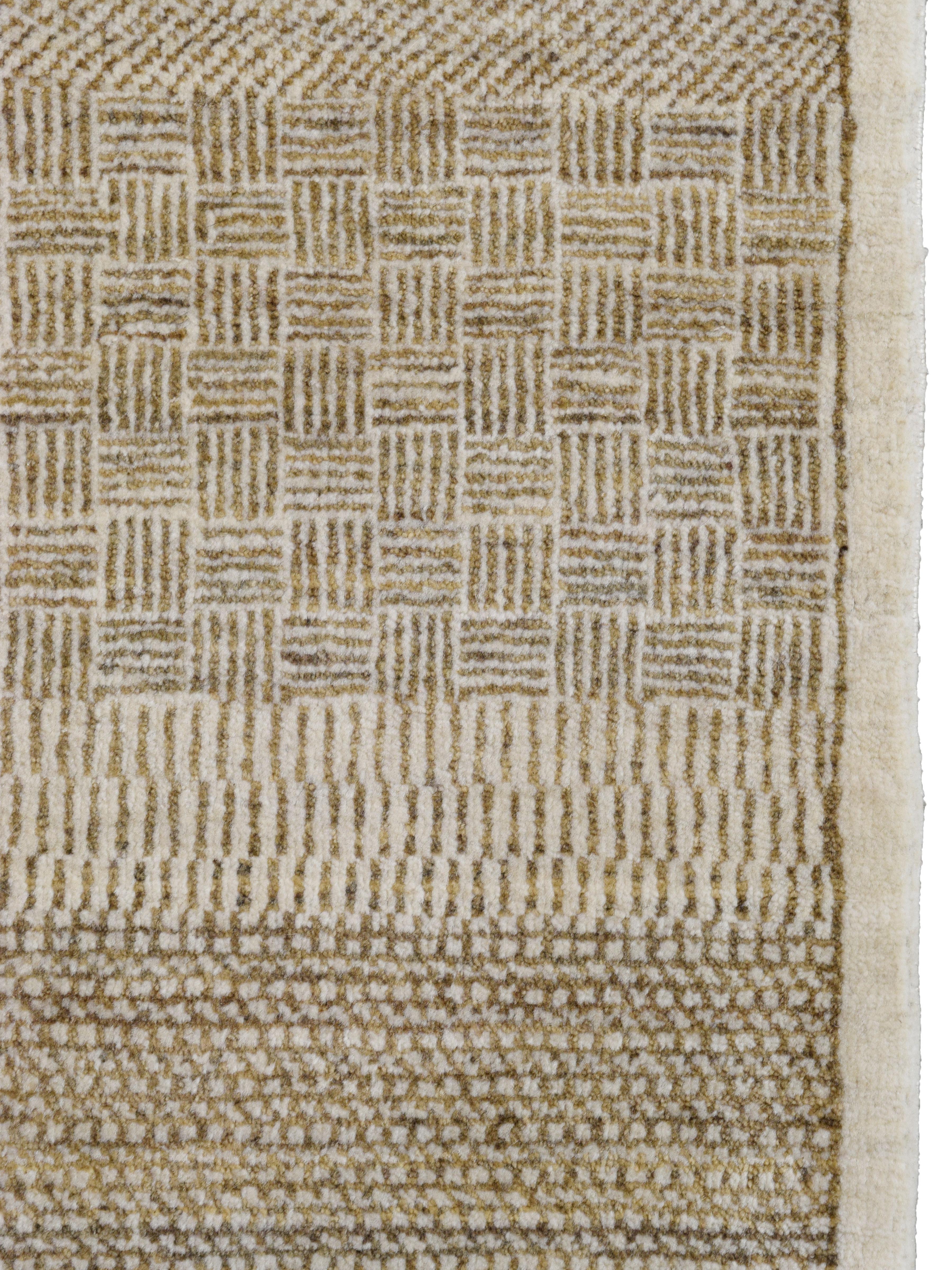 Vegetable Dyed Brown and Cream Modern Persian Area Rug from Orley Shabahang, 5 x 7 For Sale