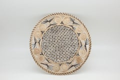 Brown and Cream Round Iraca Fibre Placemat