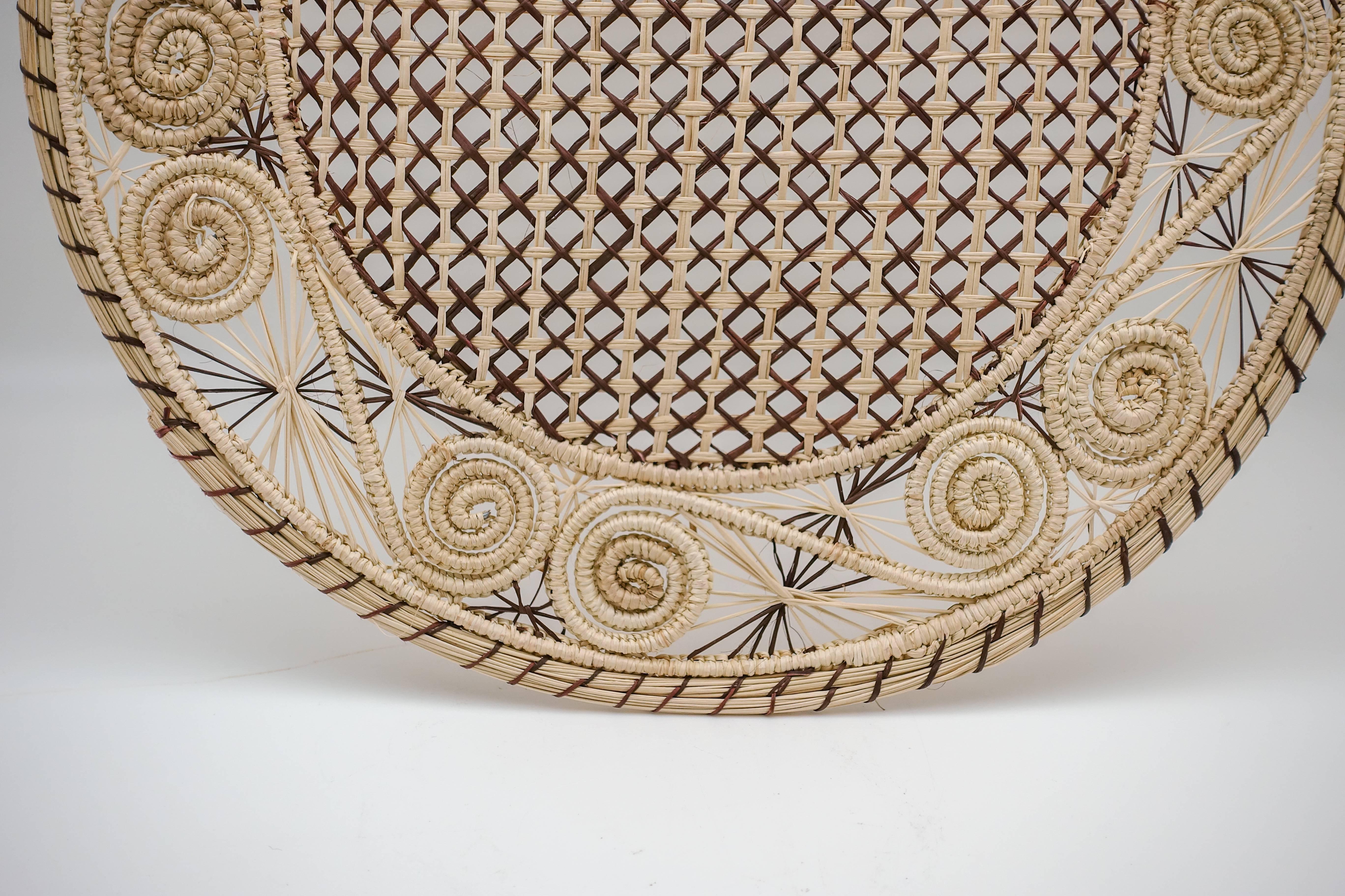 Other Brown and Cream Round Iraca Fibre Placemat
