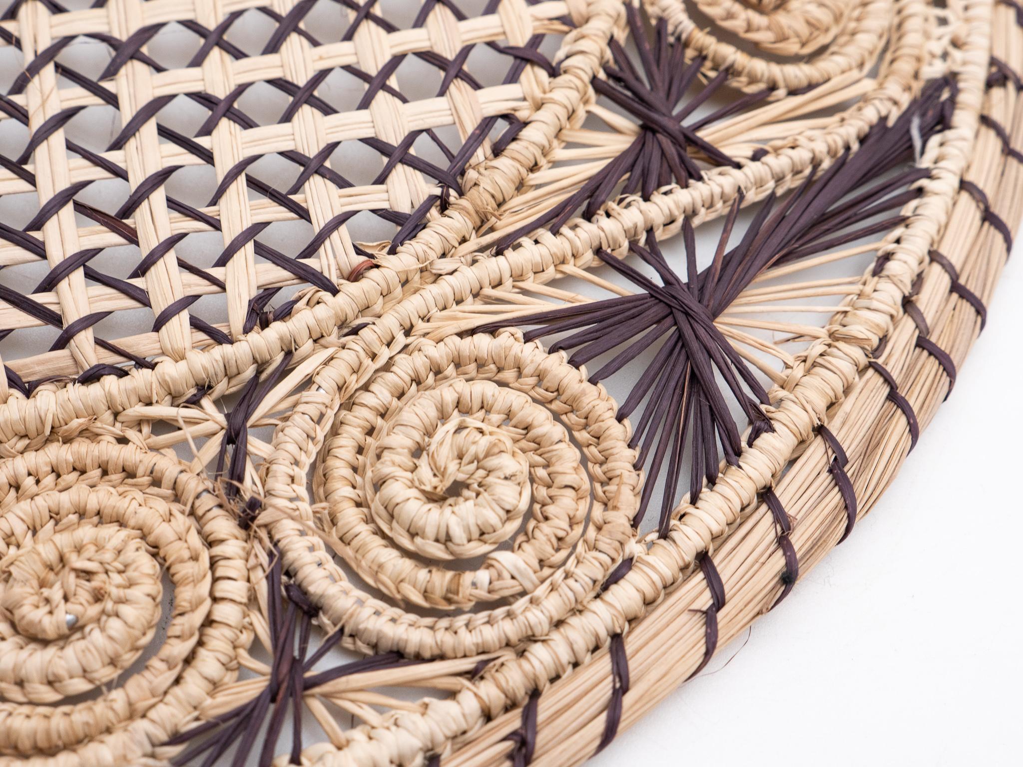 Other Brown and Cream Round Iraca Fibre Placemat