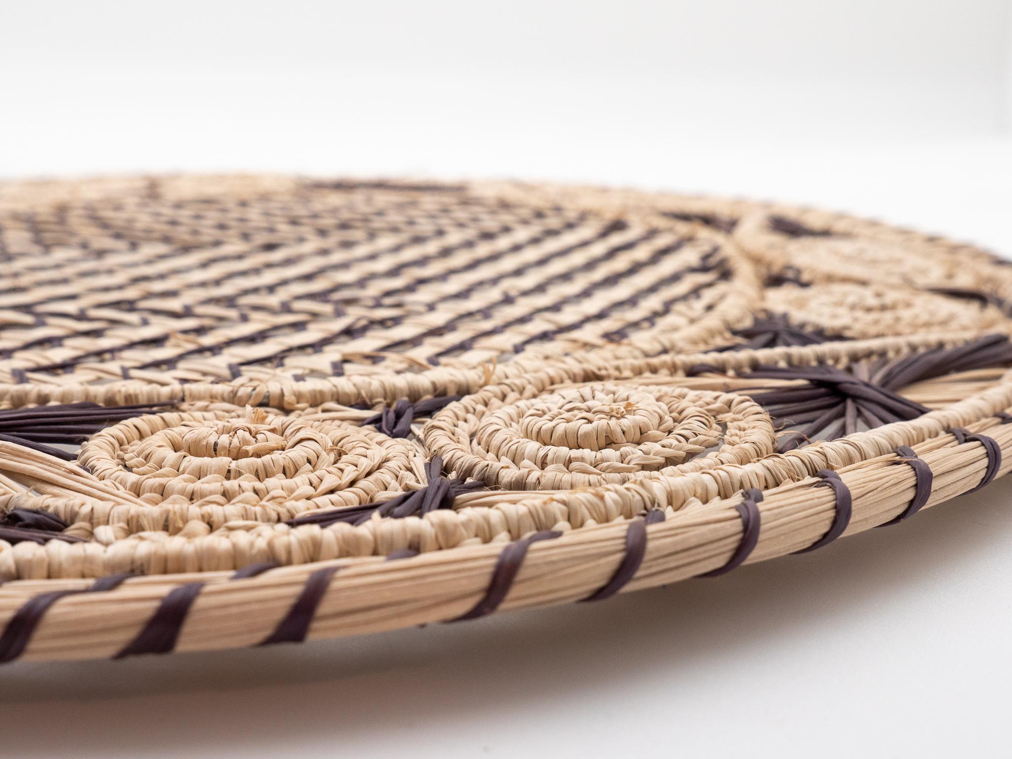 Colombian Brown and Cream Round Iraca Fibre Placemat