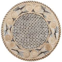 Brown and Cream Round Iraca Fibre Placemat