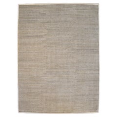 Tappeto di lana persiano moderno "Mottle" marrone e crema, 8x10