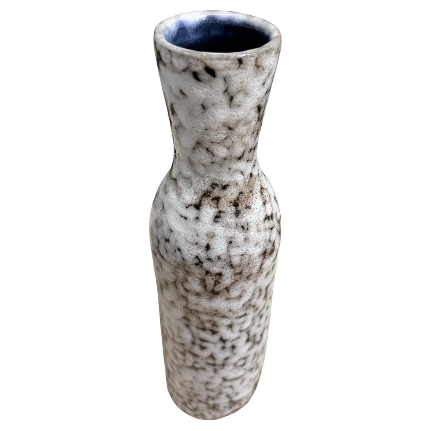 Brown And Cream Slender Shaped Vase, Hungary, 1940s