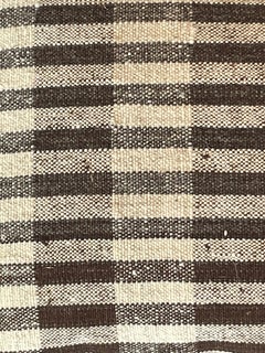 Brown and Cream Stripe Hand Woven Pillow, Portugal, Contemporary