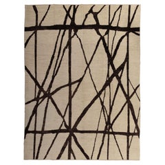 abc carpet Tapis en laine moderne Zameen Brown et Cream - 10'1" x 13'10". 
