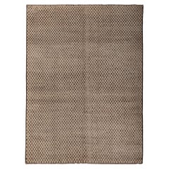 abc carpet Brown and Cream Zameen Modern Wool Rug - 6'5" x 8'8"