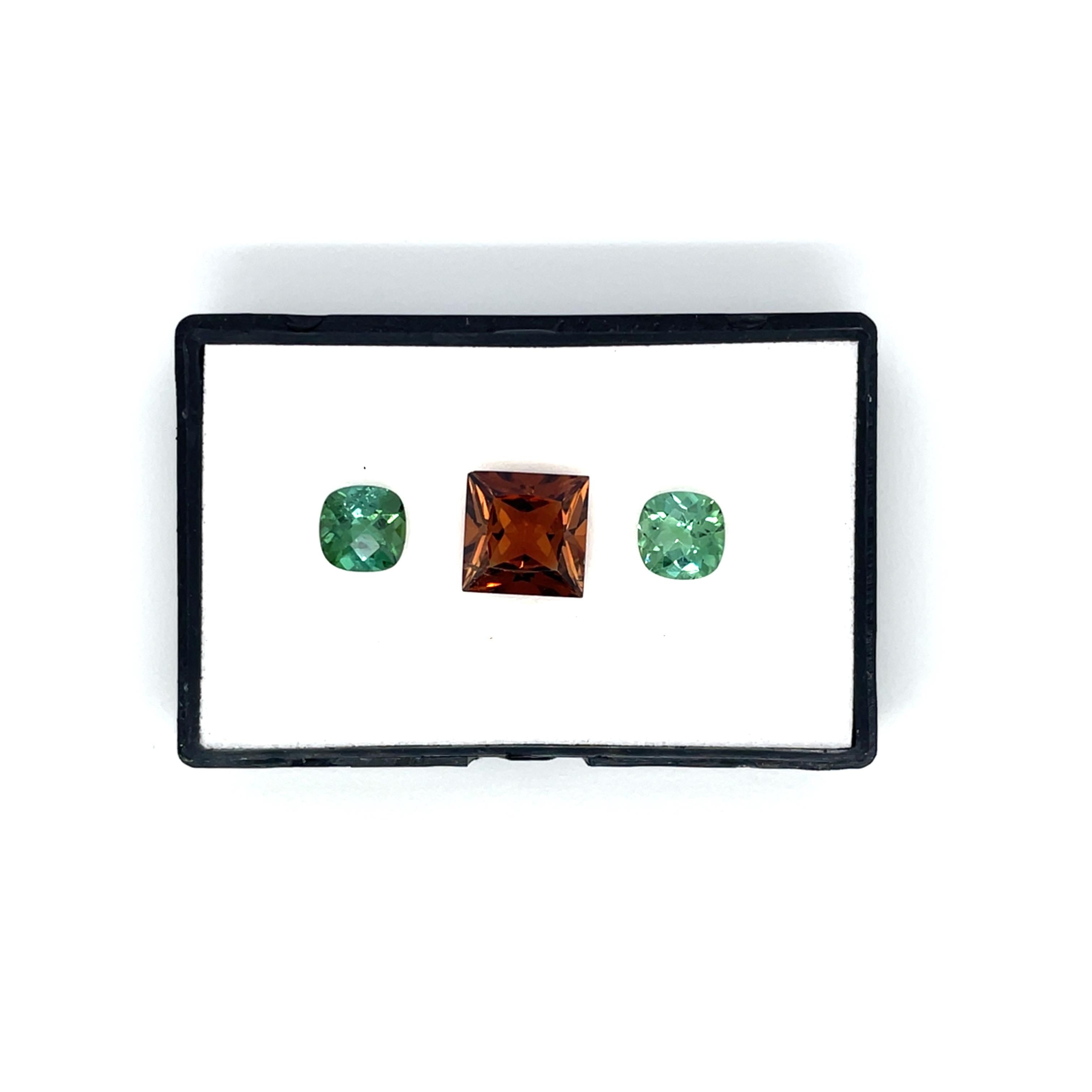 Brown and Green Tourmaline Set Cts 7.43 In New Condition For Sale In Hong Kong, HK