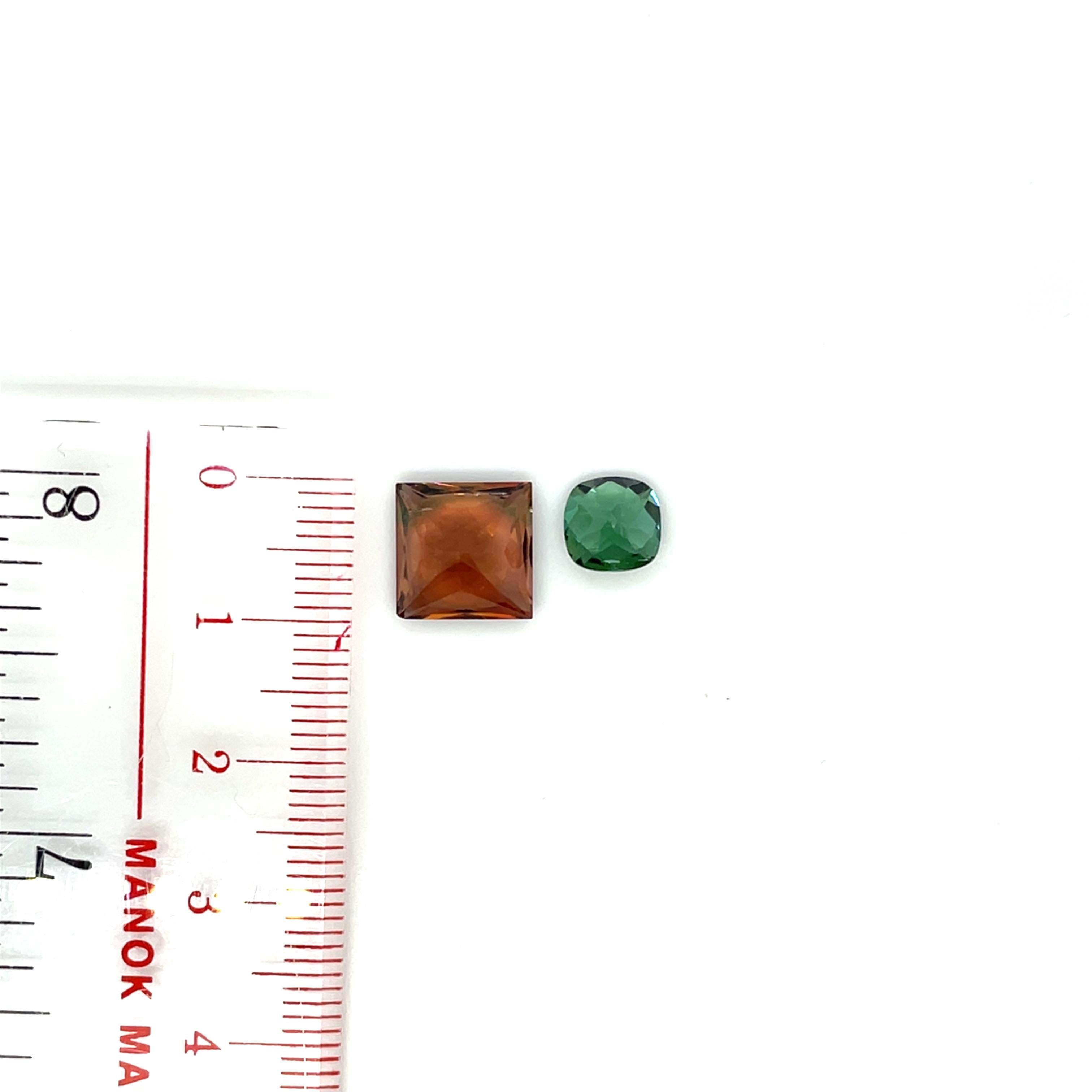 Brown and Green Tourmaline Set Cts 7.43 For Sale 1