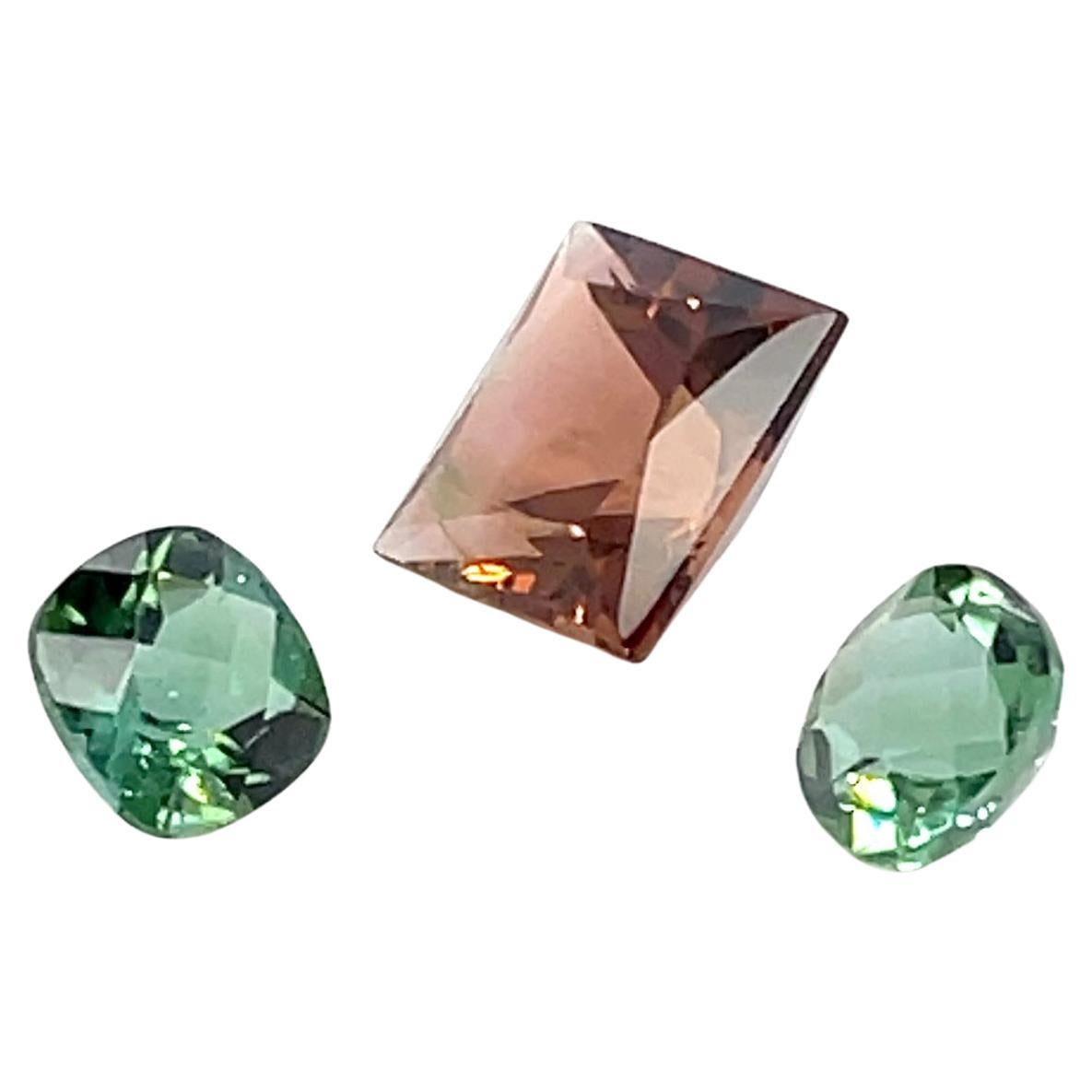 Brown and Green Tourmaline Set Cts 7.43 For Sale