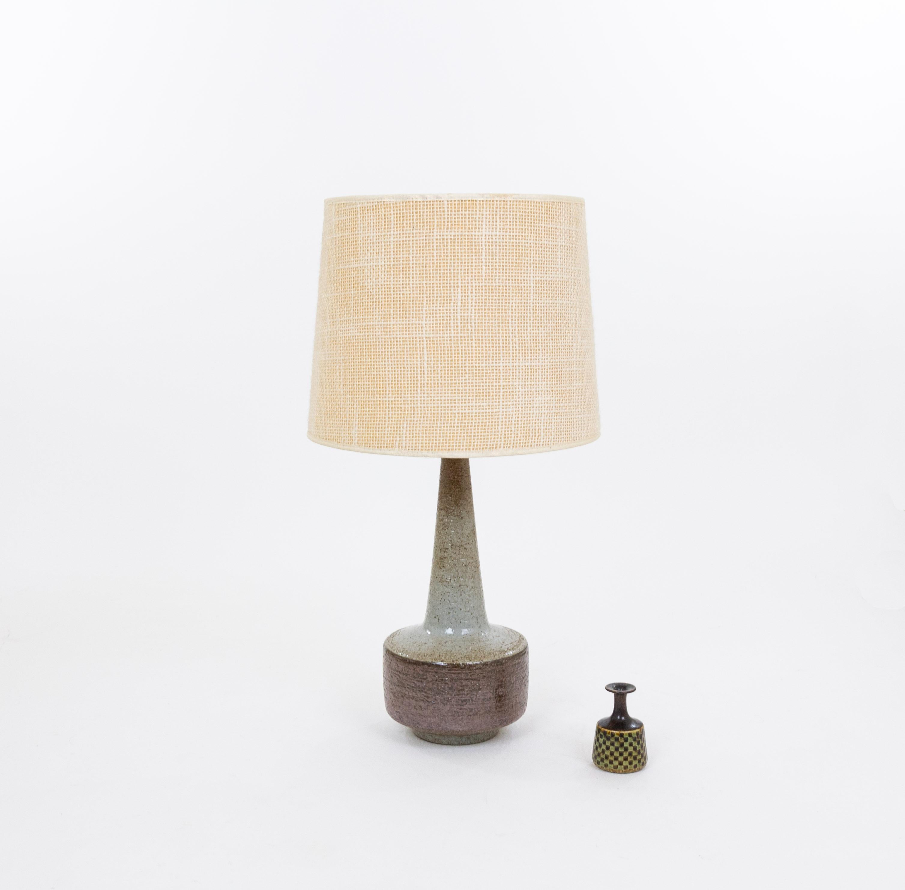 Glazed Brown and Grey DL/46 table lamp by Linnemann-Schmidt for Palshus, 1960s For Sale