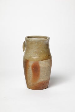 Pichet en céramique en grès brun et gris de Jean-Pierre Turpin La Borne 1970