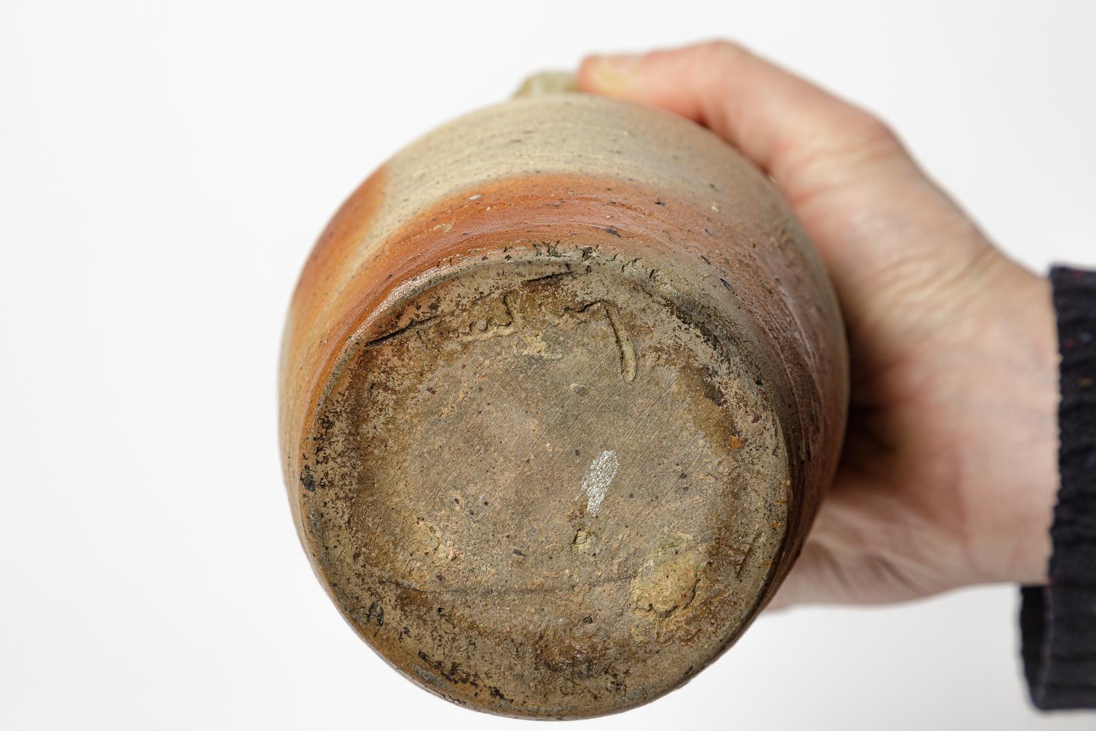 Krug aus braunem und grauem Steingut von Jean-Pierre Turpin La Borne 1970 (20. Jahrhundert) im Angebot