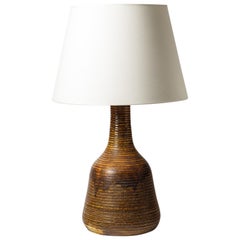 Tisch- oder Stehlampe aus braunem und großem Steingut, entworfen von Accolay 1970