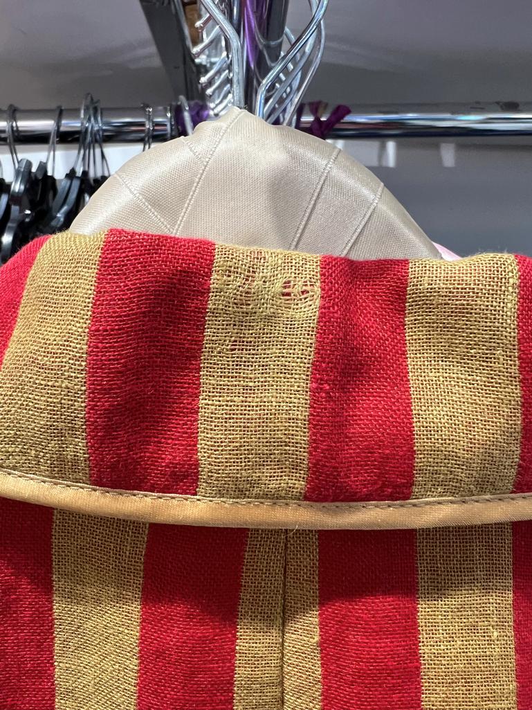 Brown and red striped single breasted jacket FERRE in vendita 5