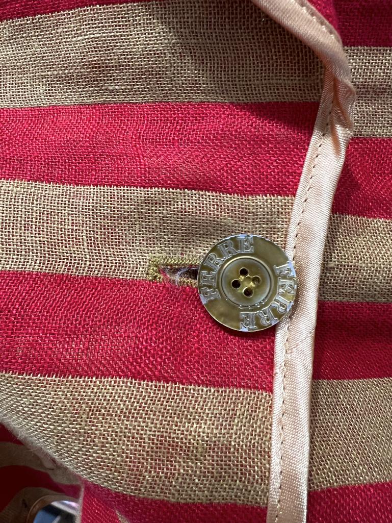 Brown and red striped single breasted jacket FERRE in vendita 7