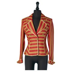 Brown and red striped single breasted jacket FERRE