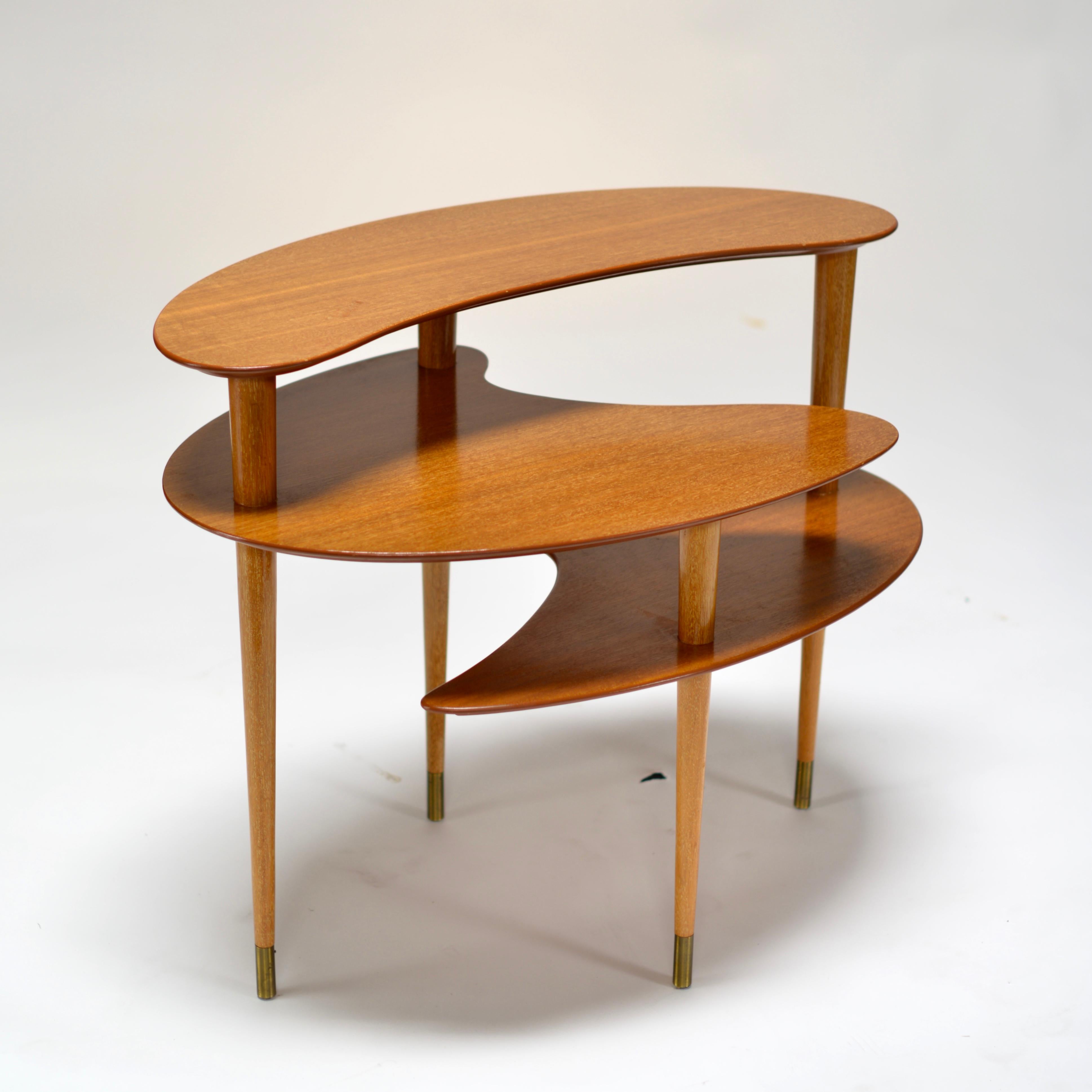 Danish Brown and Saltman Tri-Level End Table by John Keal