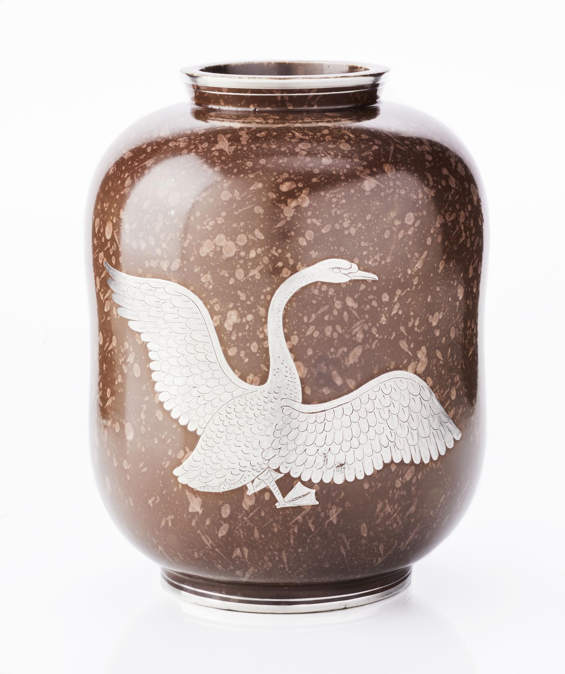 Art Deco Brown and Silver 