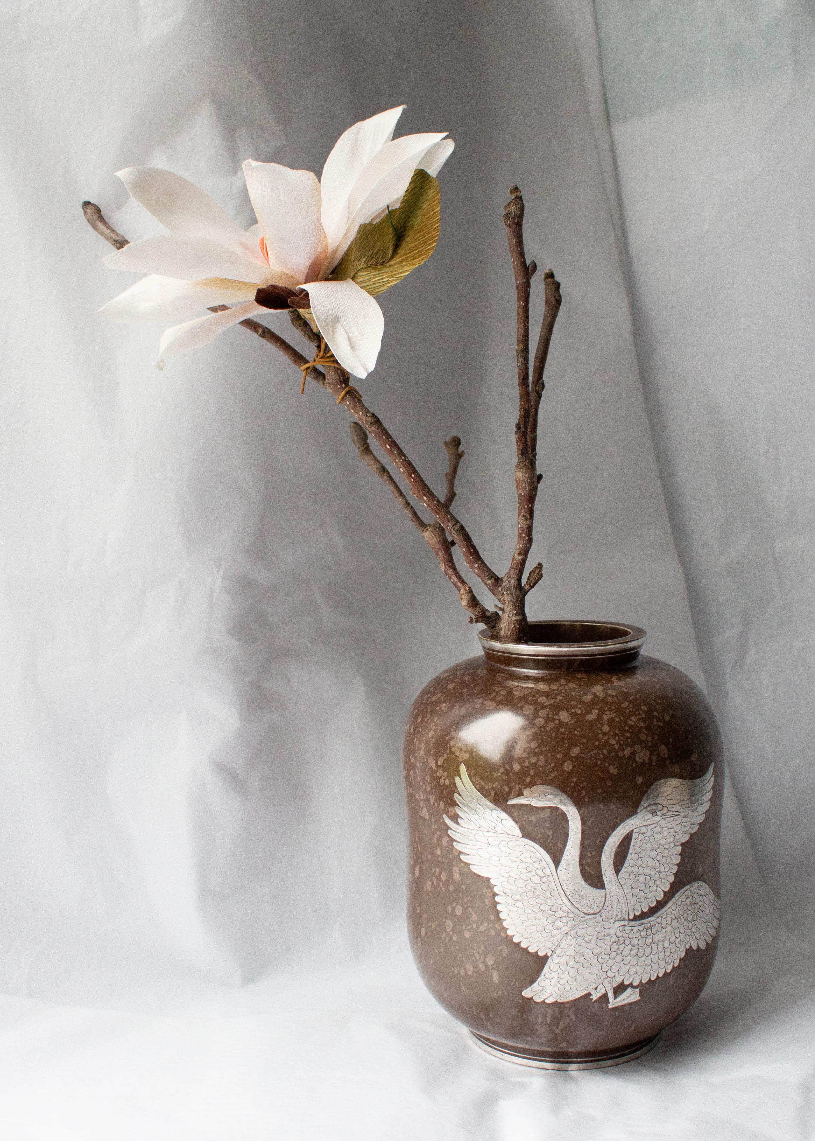 Hand-Crafted Brown and Silver 