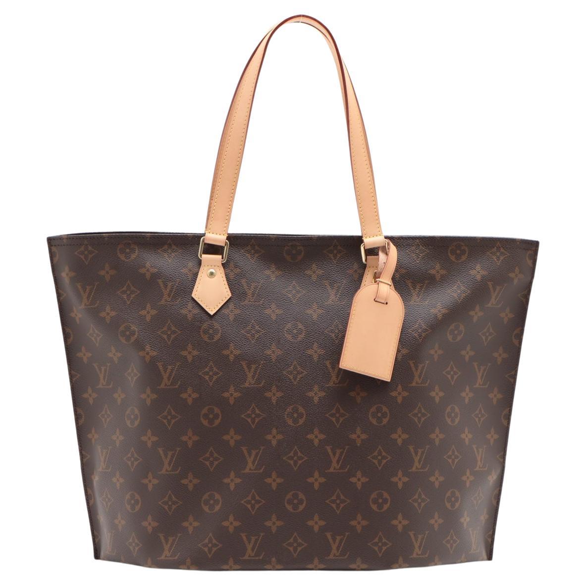 Brown and tan Monogram coated canvas Louis Vuitton All-in PM tote bag For  Sale at 1stDibs