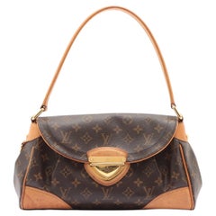 Brown and tan monogram coated canvas Louis Vuitton Beverly MM with gold-tone