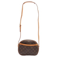 Brown and tan monogram coated canvas Louis Vuitton Blois bag with gold-tone