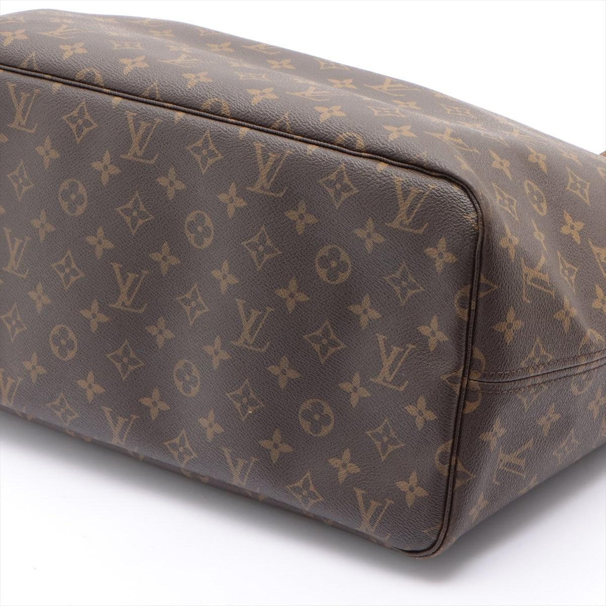 Louis Vuitton Neverfull GM mit goldfarbenem Monogramm aus beschichtetem Segeltuch mit braunem und hellbraunem Motiv (Beige) im Angebot