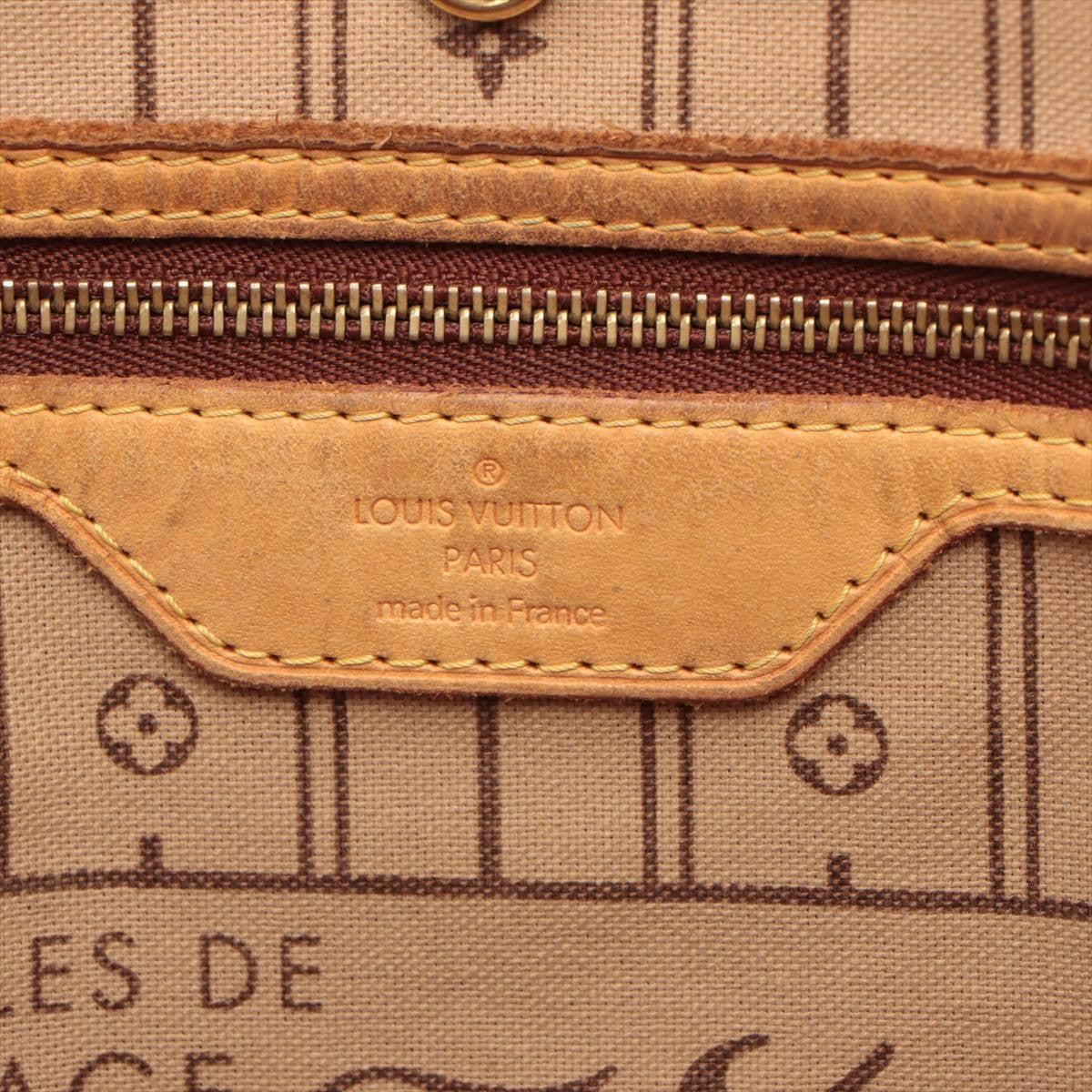 Louis Vuitton Neverfull GM mit goldfarbenem Monogramm aus beschichtetem Segeltuch mit braunem und hellbraunem Motiv im Angebot 4