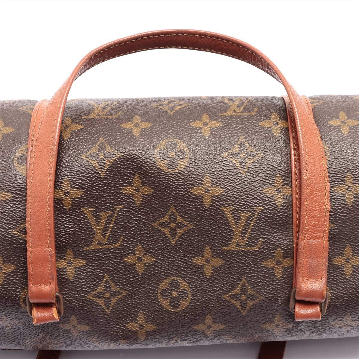 Brown and tan monogram coated canvas Louis Vuitton Papillon 30 cm with gold-tone For Sale 5