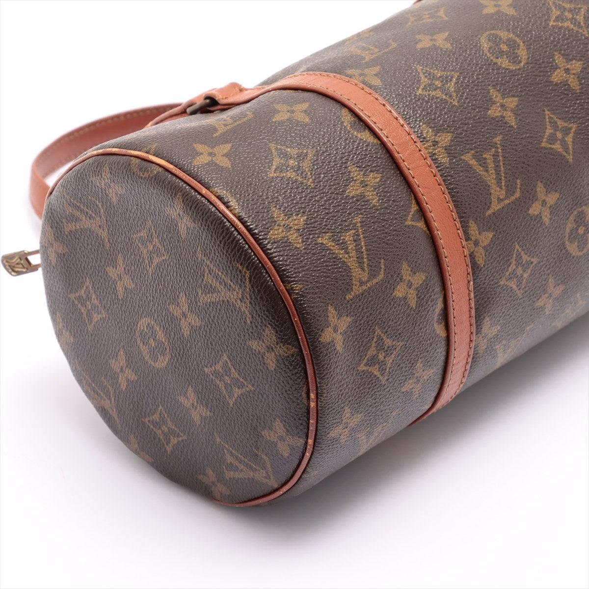 Brown and tan monogram coated canvas Louis Vuitton Papillon 30 cm with gold-tone In Fair Condition For Sale In Irvine, CA