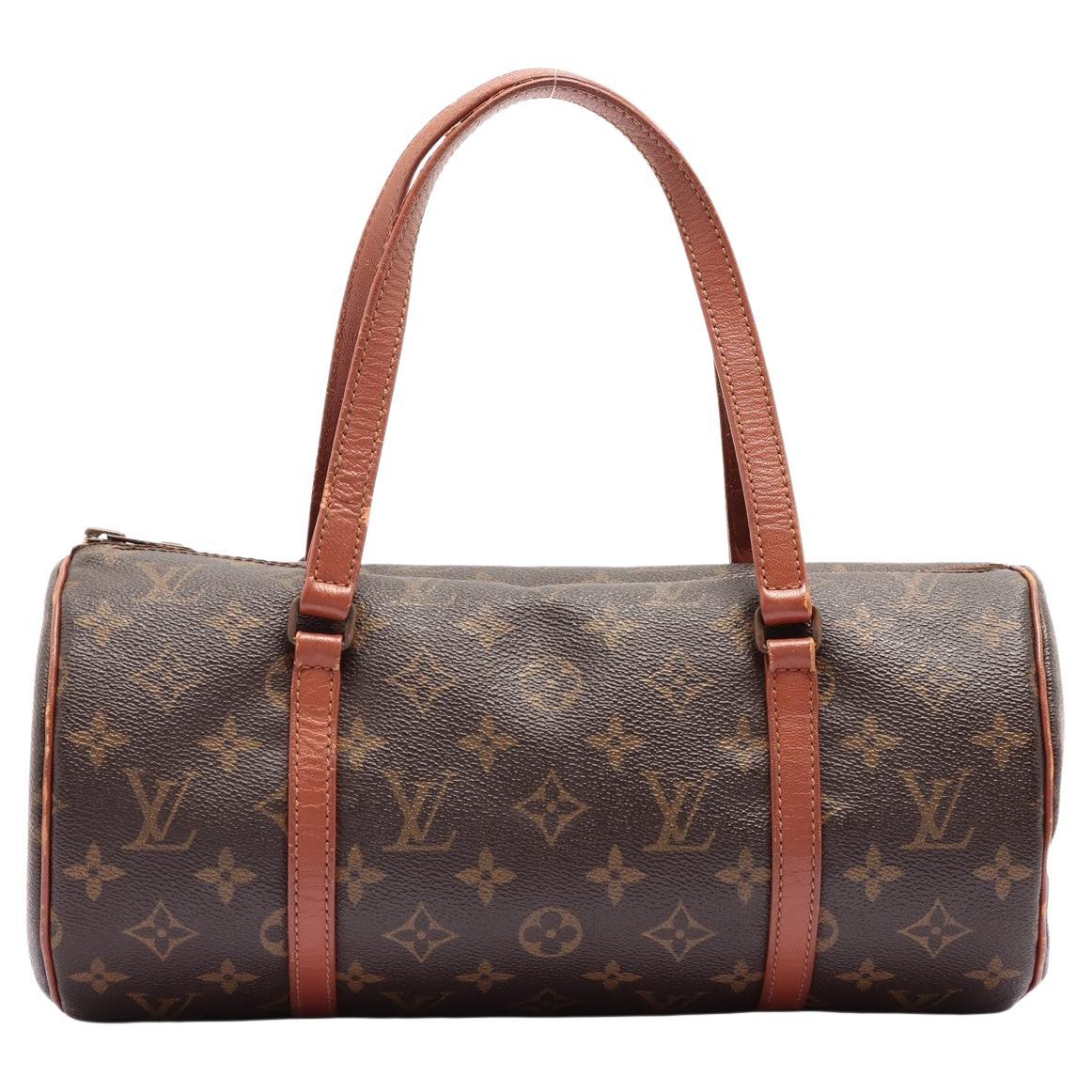 Brown and tan monogram coated canvas Louis Vuitton Papillon 30 cm with gold-tone For Sale