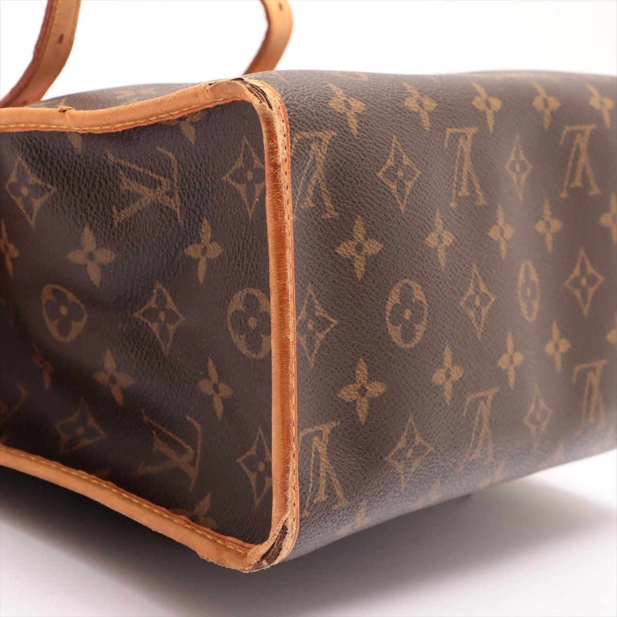 Louis Vuitton Popincourt Haut Tragetasche aus beschichtetem Segeltuch mit Monogramm in Braun und Hellbraun im Zustand „Relativ gut“ in Irvine, CA