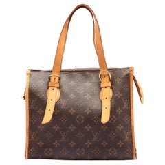 Brown and tan monogram coated canvas Louis Vuitton Popincourt Haut tote bag