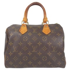 Brown and tan monogram coated canvas Louis Vuitton Speedy 25 with brass hardware