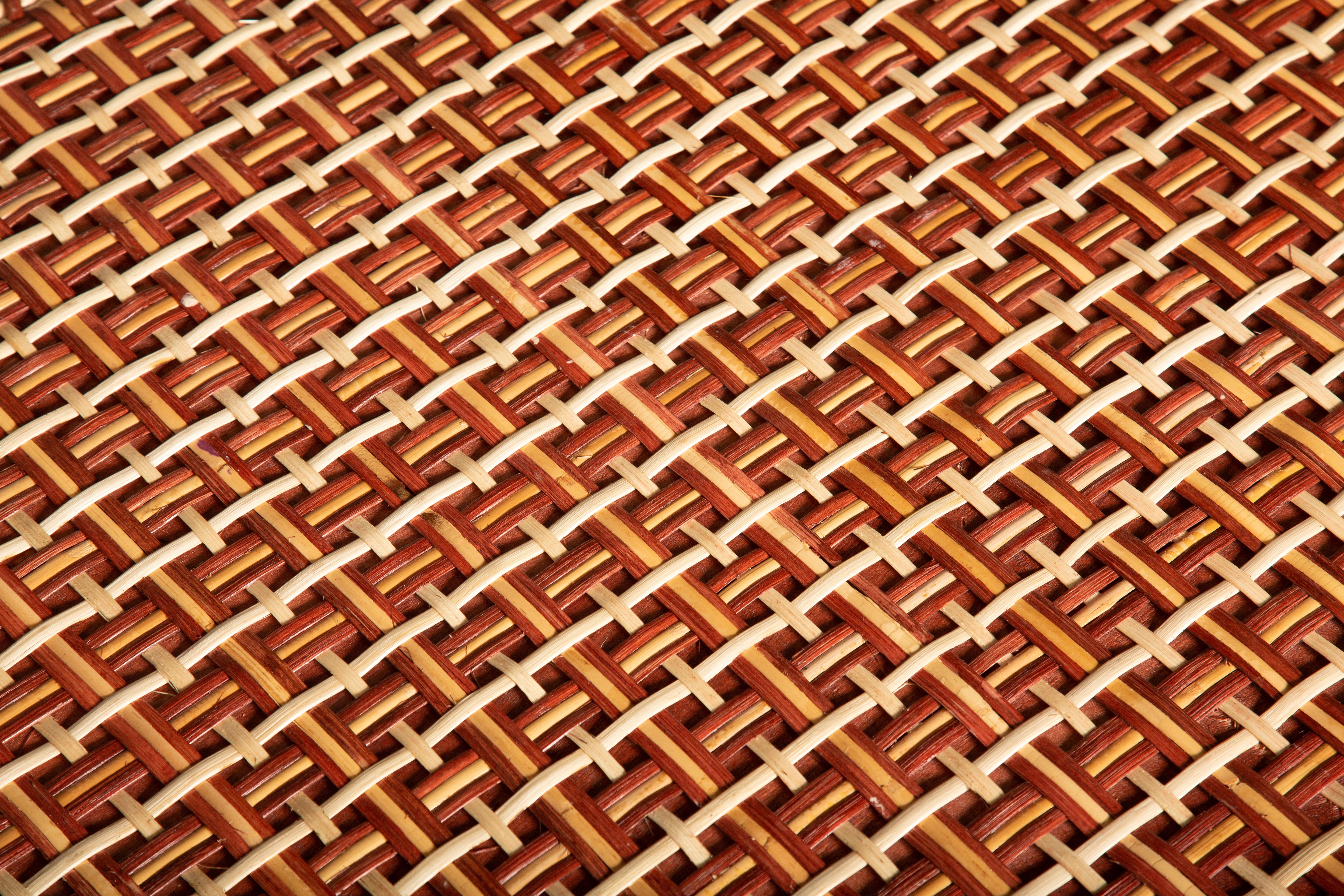 Moroccan Brown and Tan Rattan Rectangular Coffee Table by Creel and Gow
