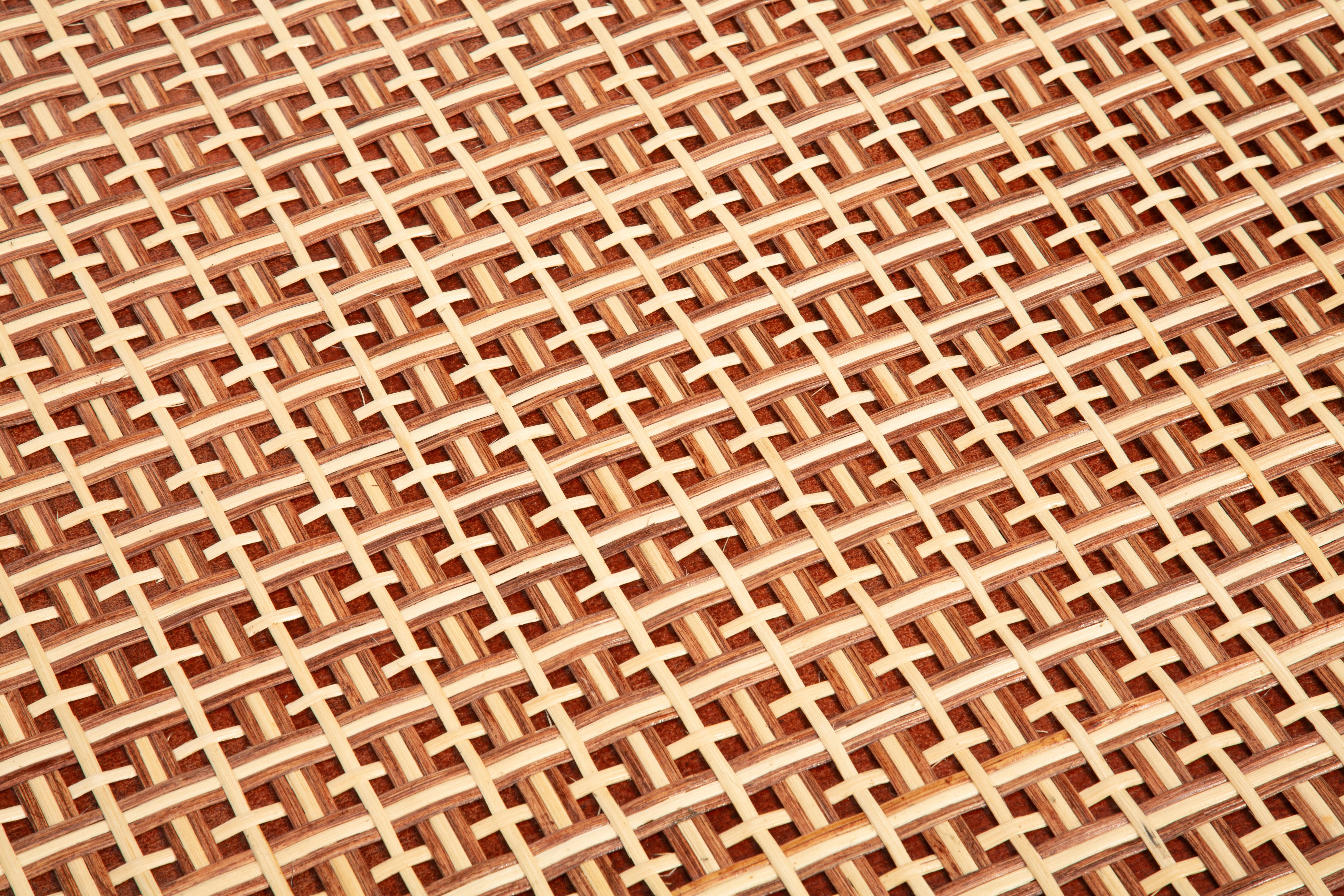 Brown and Tan Rattan Rectangular Coffee Table by Creel and Gow 1