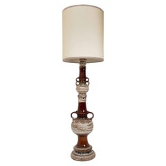Brown and Taupe Glazed Ceramic Floor Lamp, Germany