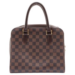 Brown and tobacco Damier Ebene coated canvas Louis Vuitton Triana Handbag