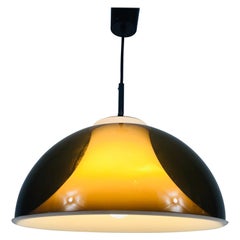 Brown and White Acrylic Glass Pendant Lamp in the style Temde, 1970s
